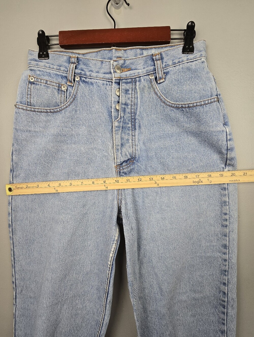 Vintage Western Lawman Denim Jeans High Waist Light Wash Womens Sz 11/12 Cowboy - Picture 8 of 15
